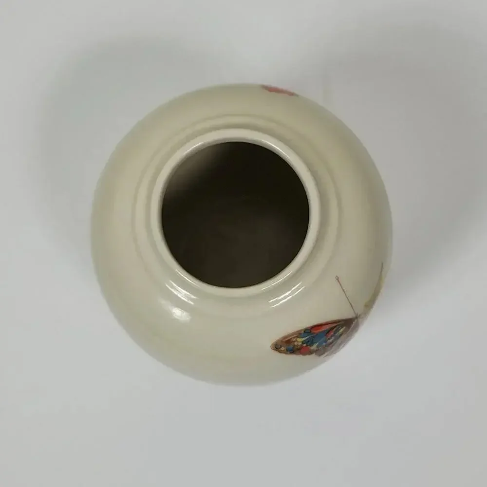 DEW Takahashi San Francisco Butterfly Vase Hand Painted Japan Vintage Porcelain